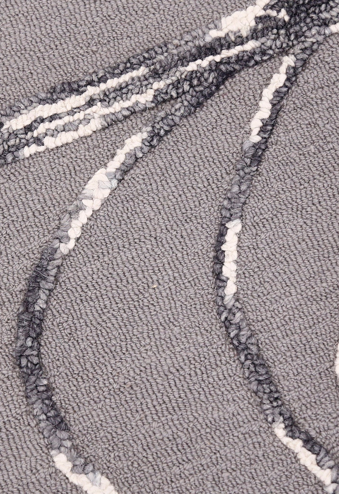 Gem Curved Stripes Gray Hand Tufted 5x5 Wool Area Rug - The Rug Decor