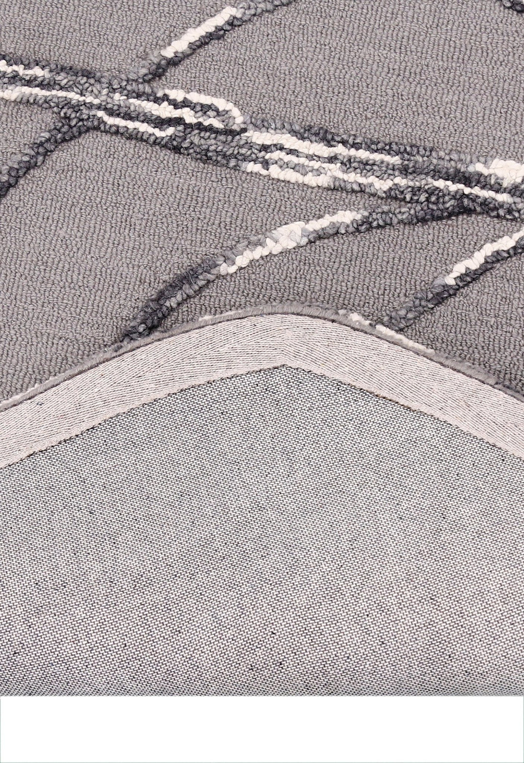 Gem Curved Stripes Gray Hand Tufted 5x5 Wool Area Rug - The Rug Decor