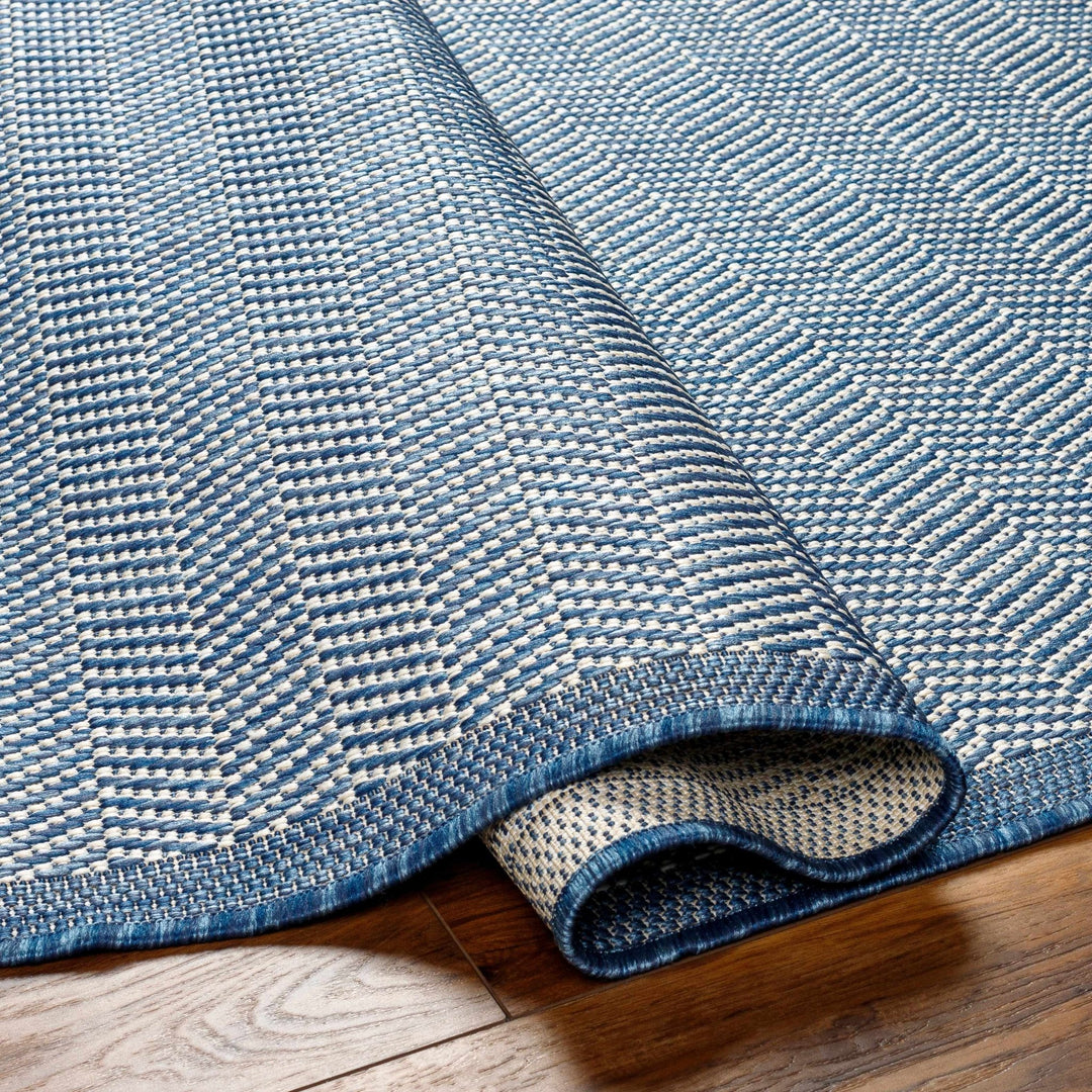 Genet Modern Geometrical Blue Outdoor Area Rug - The Rug Decor