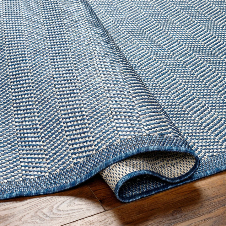 Genet Modern Geometrical Blue Outdoor Area Rug - The Rug Decor