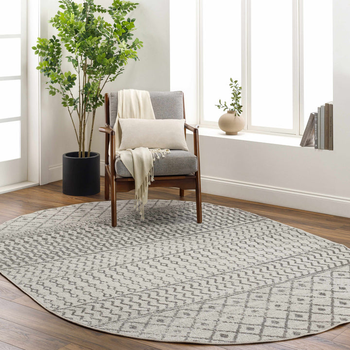 Genji Modern Style Ivory And Gray Rug