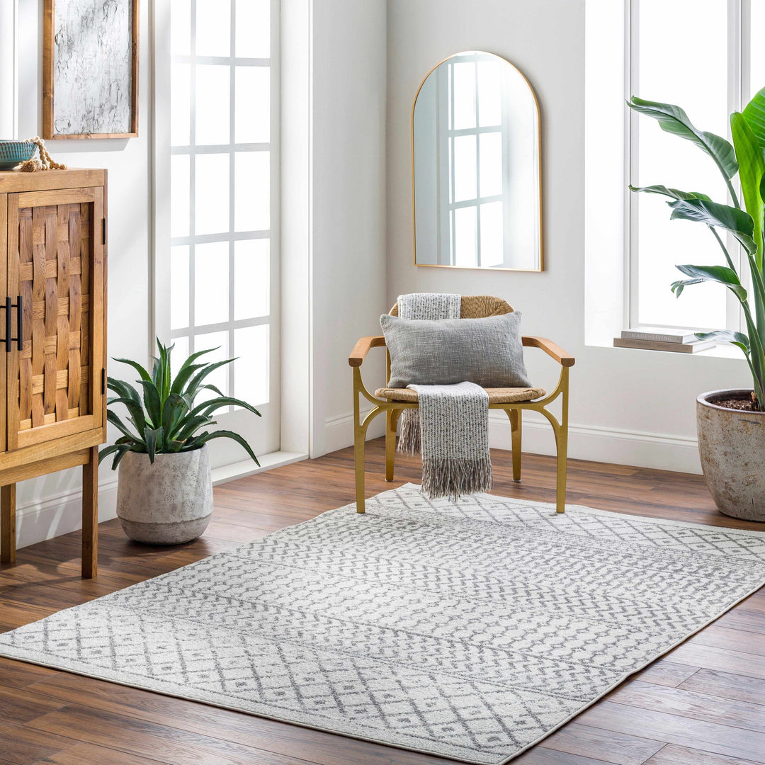 Genji Modern Style Ivory And Gray Rug