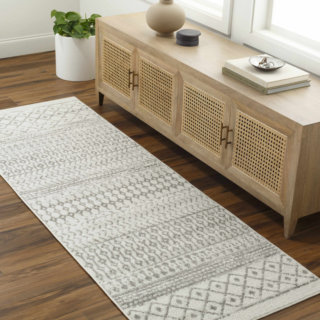 Genji Modern Style Ivory And Gray Rug