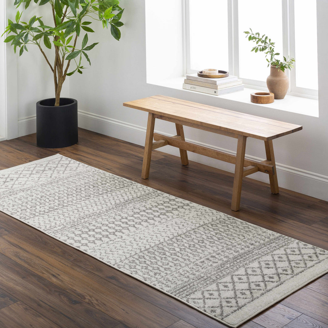 Genji Modern Style Ivory And Gray Rug