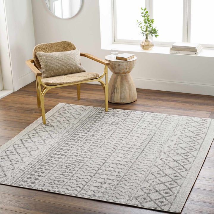 Genji Modern Style Ivory And Gray Rug