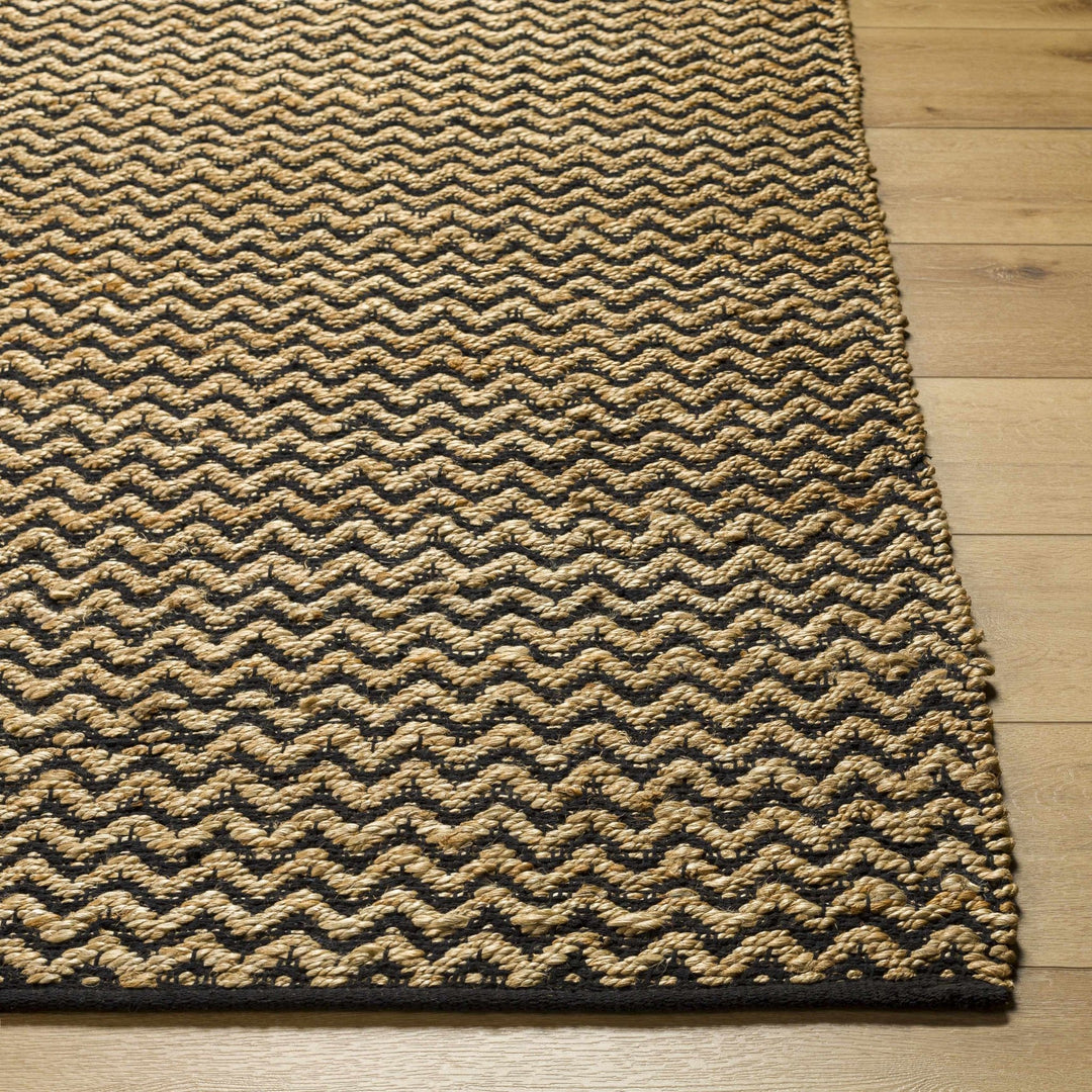 Genna Modern Geometrical Tan And Black Area Rug - The Rug Decor