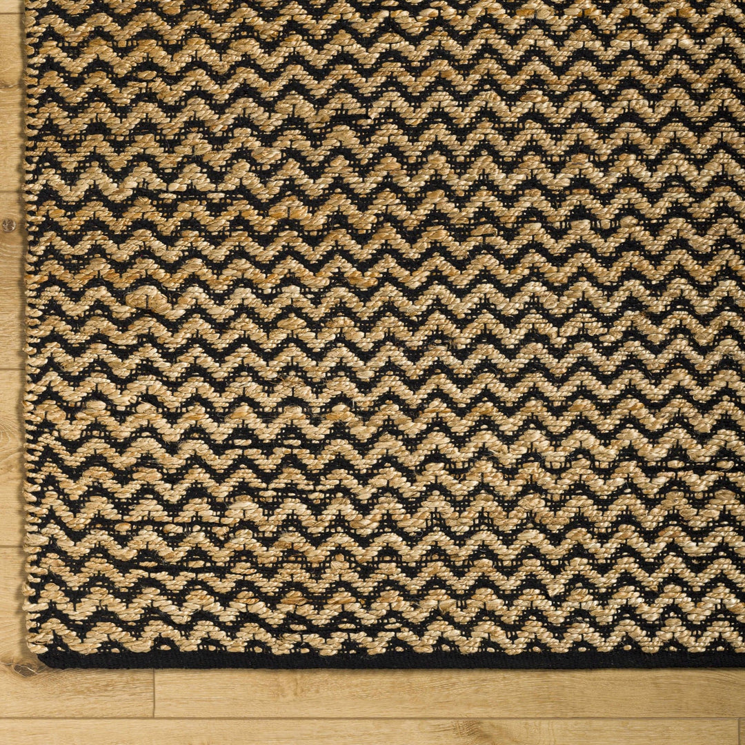 Genna Modern Geometrical Tan And Black Area Rug - The Rug Decor