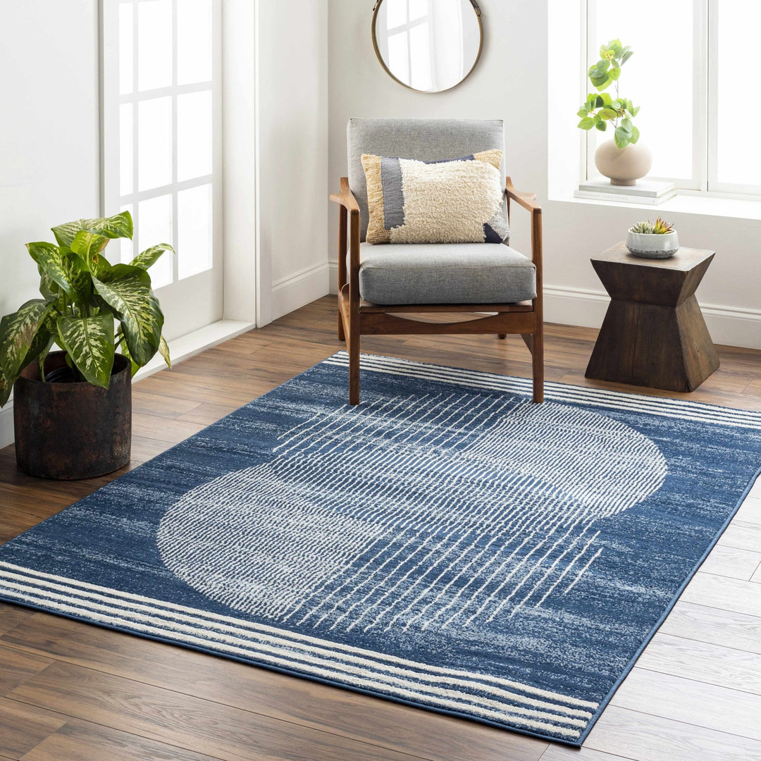 Gent Blue Contemporary Style Area Rug - The Rug Decor