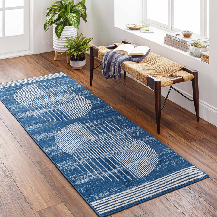 Gent Blue Contemporary Style Area Rug - The Rug Decor