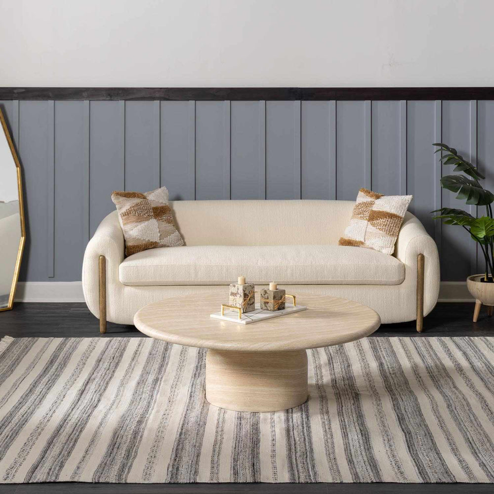 Geographe Modern Stripes Ivory And Charcoal Hand Woven Area Rug - The Rug Decor