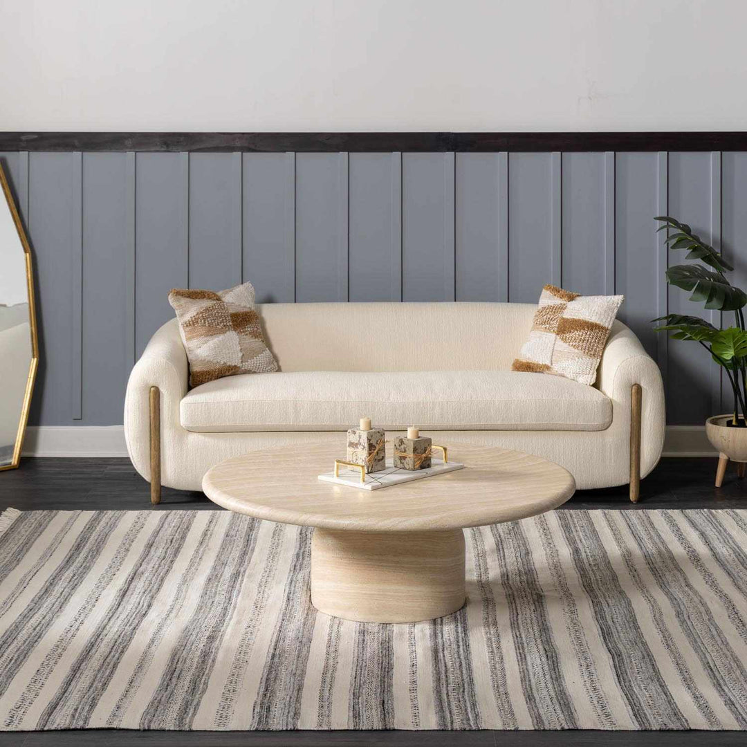 Geographe Modern Stripes Ivory And Charcoal Hand Woven Area Rug - The Rug Decor