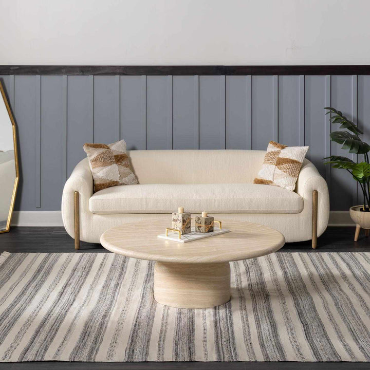 Geographe Modern Stripes Ivory And Charcoal Hand Woven Area Rug - The Rug Decor