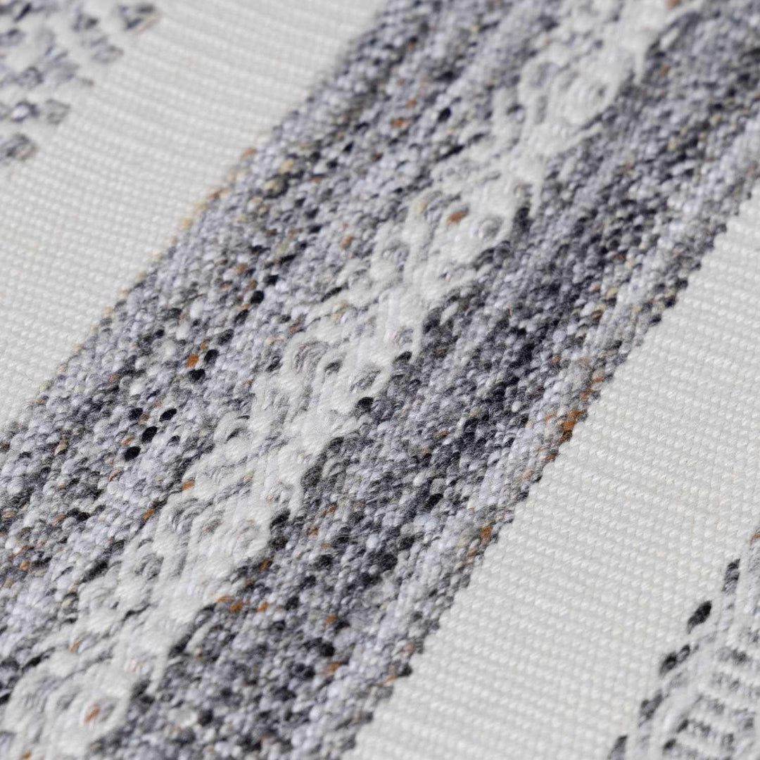 Geographe Modern Stripes Ivory And Charcoal Hand Woven Area Rug - The Rug Decor