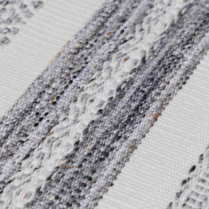 Geographe Modern Stripes Ivory And Charcoal Hand Woven Area Rug - The Rug Decor