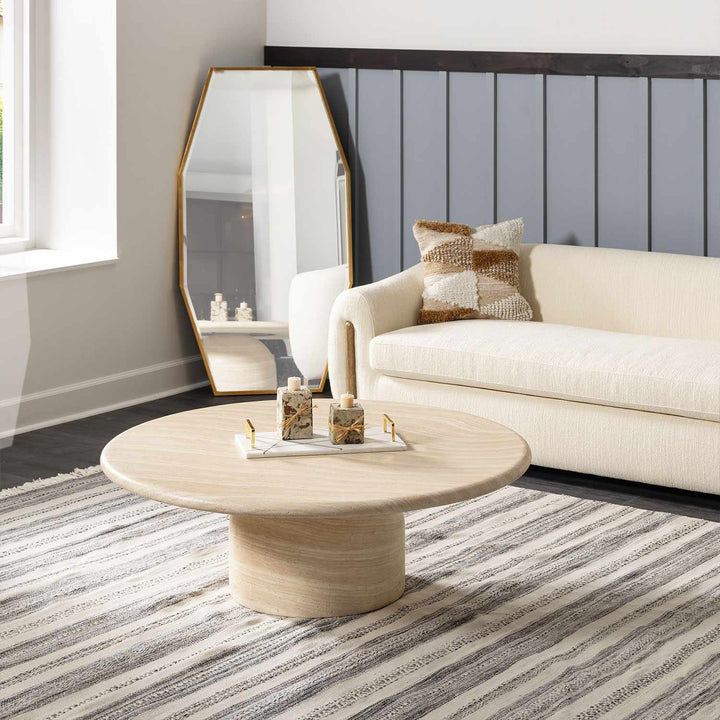 Geographe Modern Stripes Ivory And Charcoal Hand Woven Area Rug - The Rug Decor