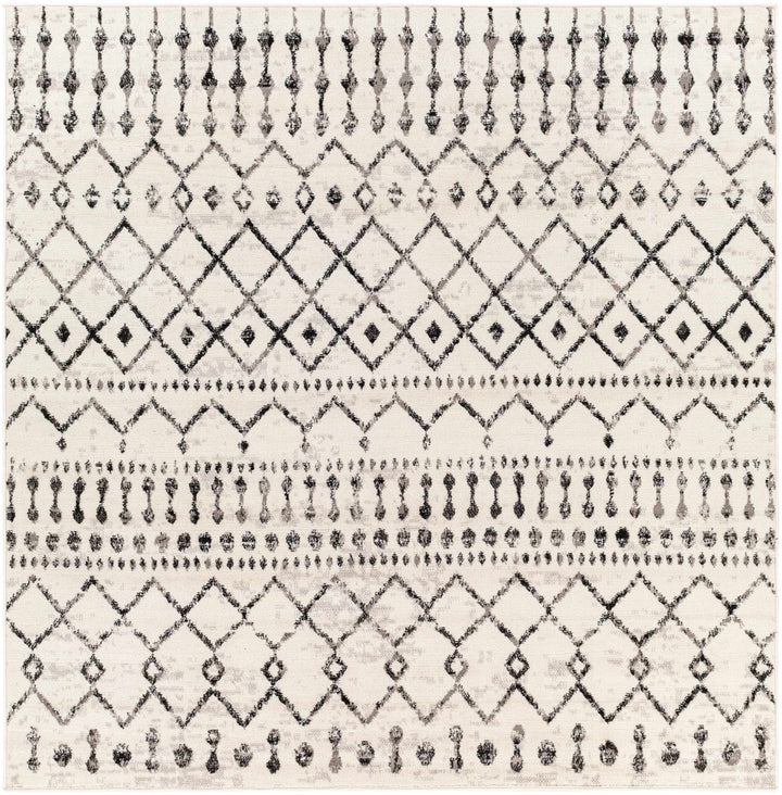 Geometrical chevron design Beige and Charcoal Tribal Trellis Multi Size Area Rug - The Rug Decor