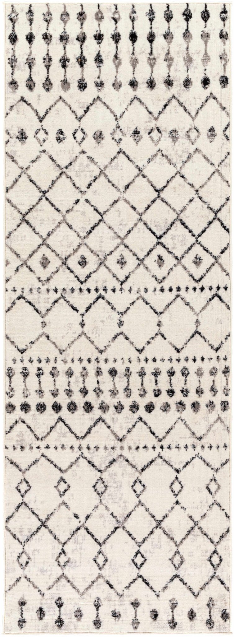 Geometrical chevron design Beige and Charcoal Tribal Trellis Multi Size Area Rug - The Rug Decor