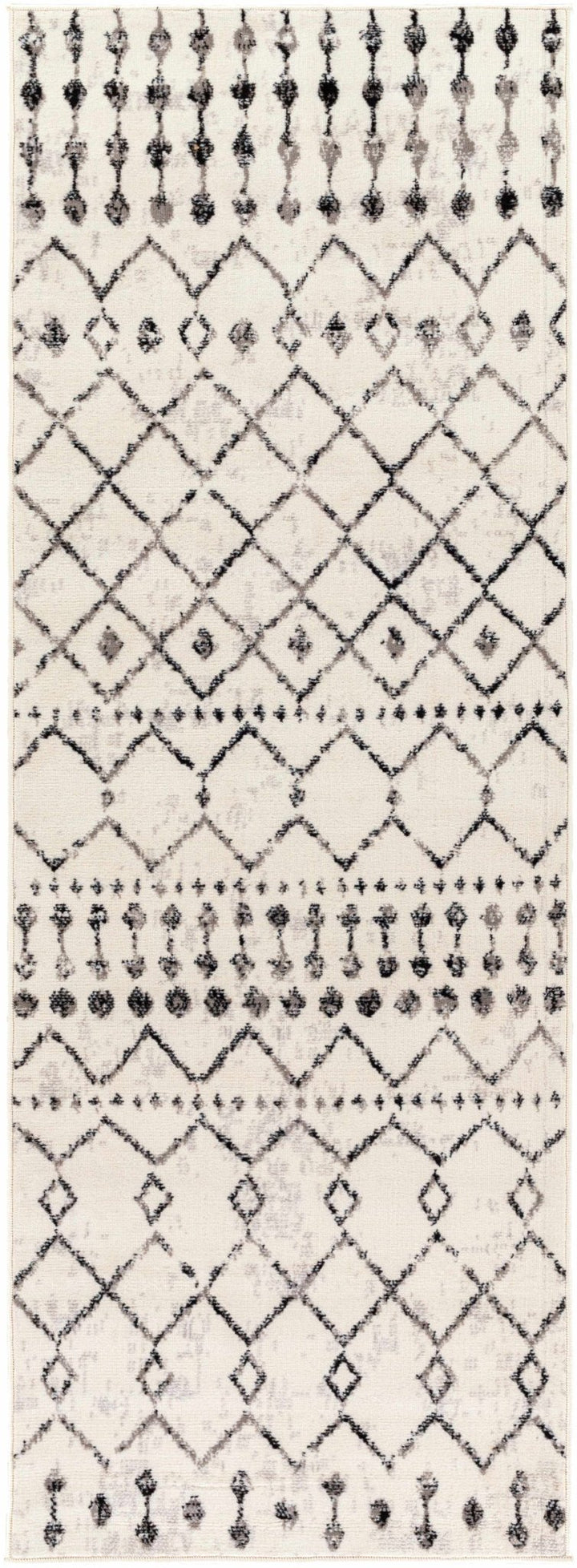 Geometrical chevron design Beige and Charcoal Tribal Trellis Multi Size Area Rug - The Rug Decor