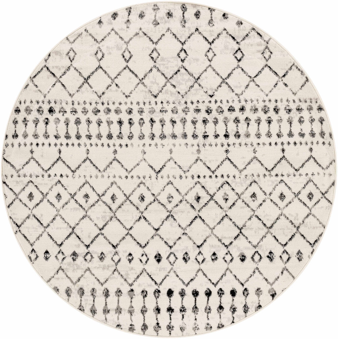 Geometrical chevron design Beige and Charcoal Tribal Trellis Multi Size Area Rug - The Rug Decor