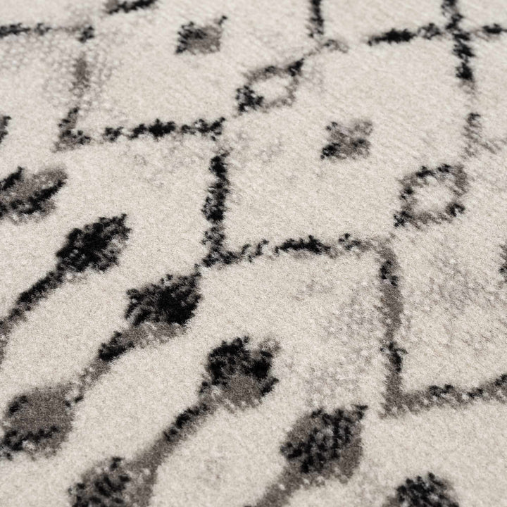 Geometrical chevron design Beige and Charcoal Tribal Trellis Multi Size Area Rug - The Rug Decor