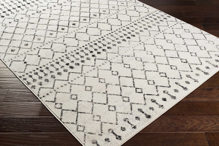 Geometrical chevron design Beige and Charcoal Tribal Trellis Multi Size Area Rug - The Rug Decor