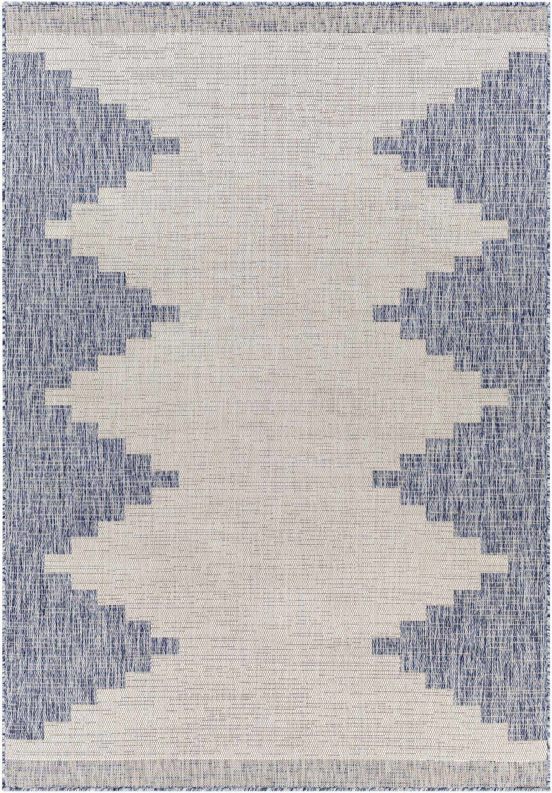 Geometrical Violet and Ivory Indoor and Outdoor Multi Size Area Rug - The Rug Decor