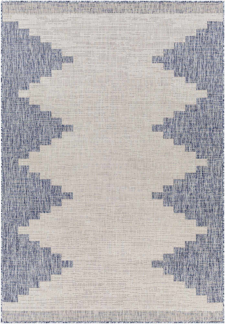 Geometrical Violet and Ivory Indoor and Outdoor Multi Size Area Rug - The Rug Decor