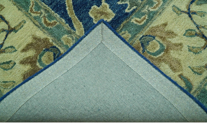 Georgia Custom Made Traditional Blue And Beige Hand Tufted Wool Rug - The Rug Decor