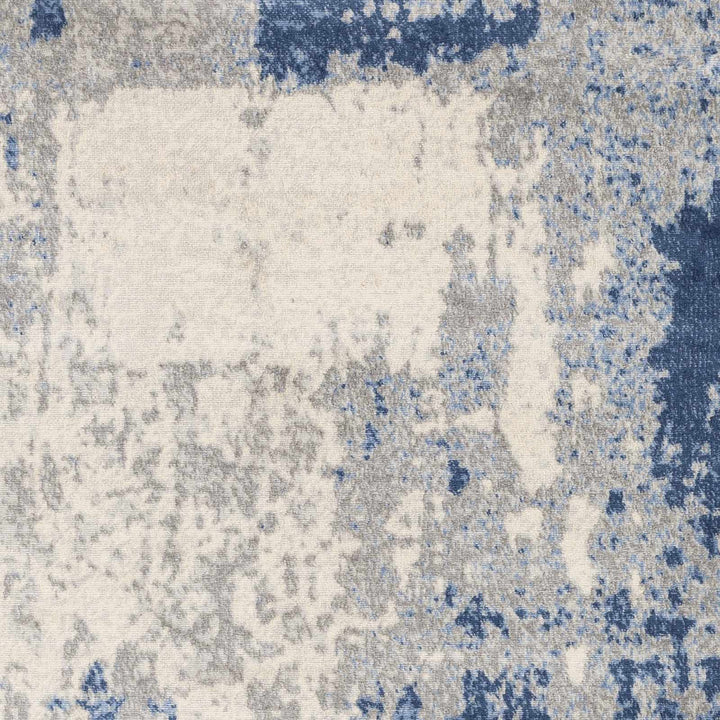 Gerton Ivory And Blue Modern Abstract Design Area Rug