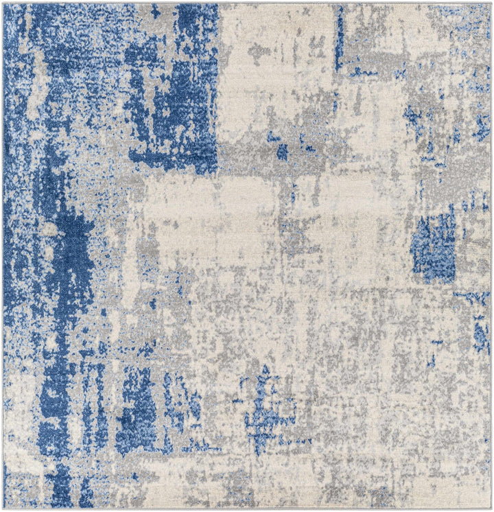 Gerton Ivory And Blue Modern Abstract Design Area Rug - The Rug Decor