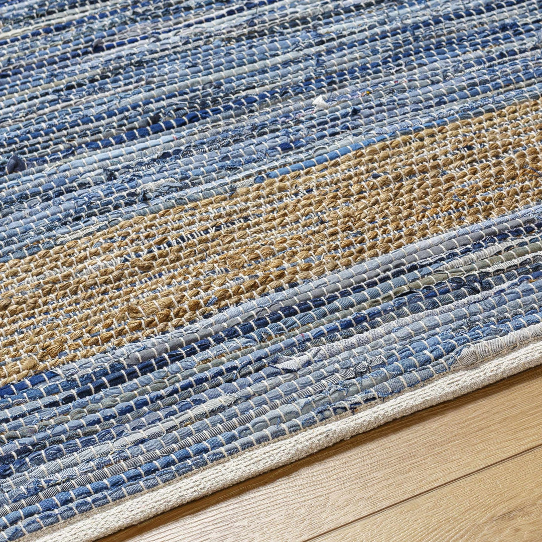 Ghita Recycled Blue Jean Contemporary Style Hand Woven Rug - The Rug Decor