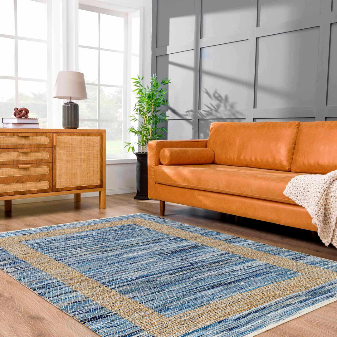 Ghita Recycled Blue Jean Contemporary Style Hand Woven Rug - The Rug Decor