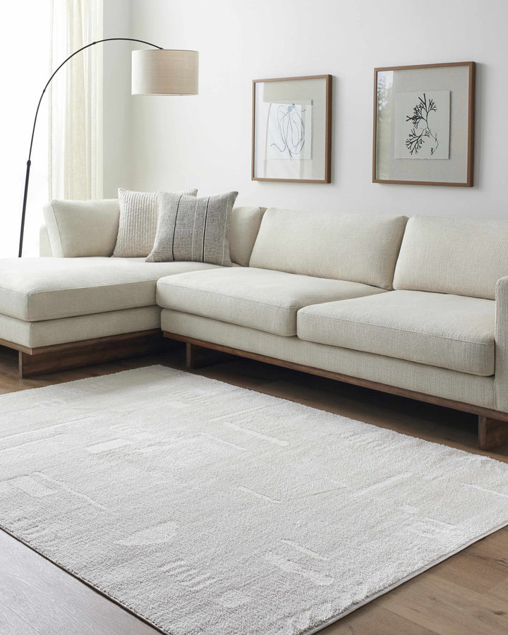 Winda Ivory Modern Solid Design Area Rug