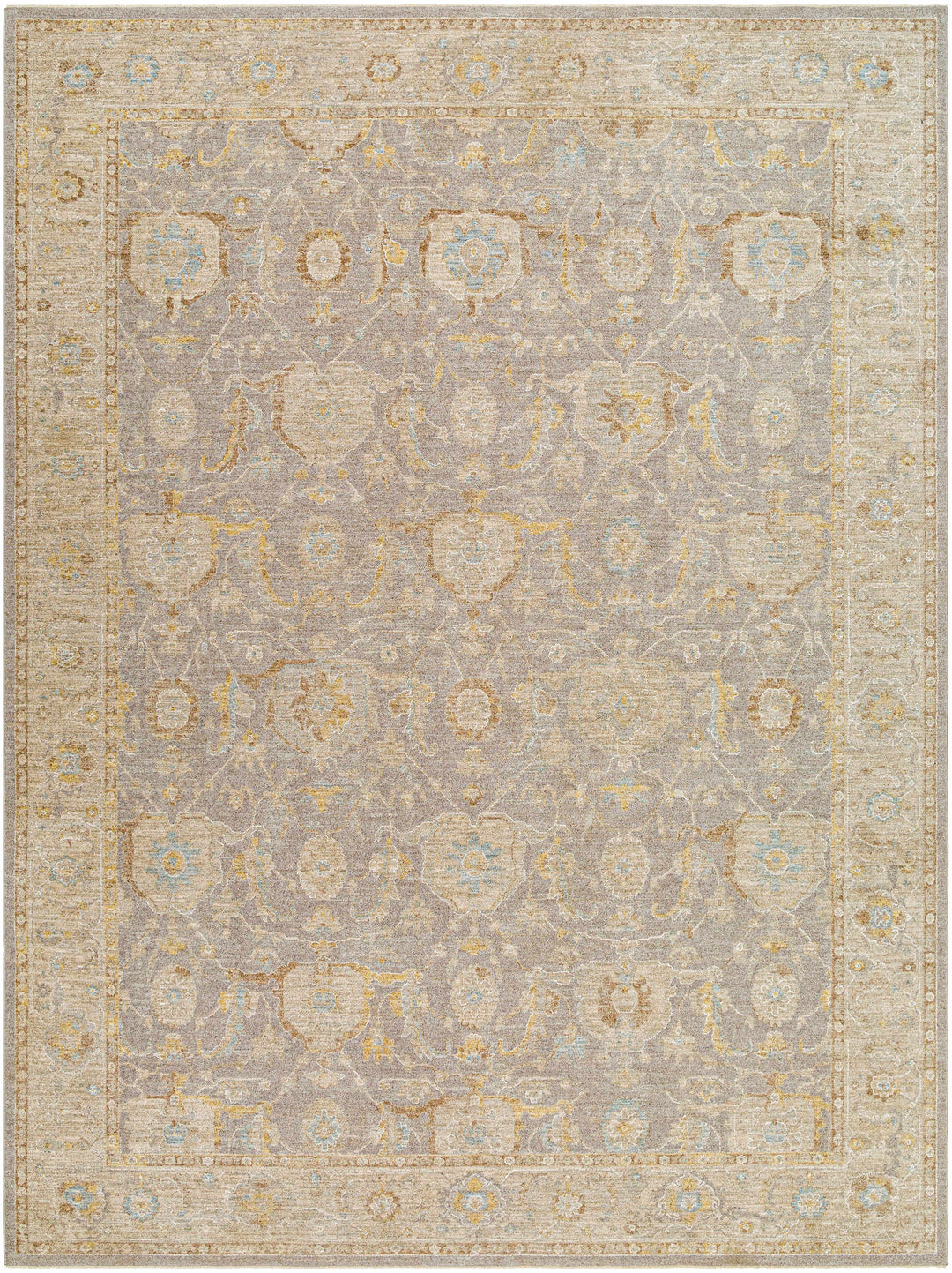 Giang Traditional Gray And Beige Area Rug