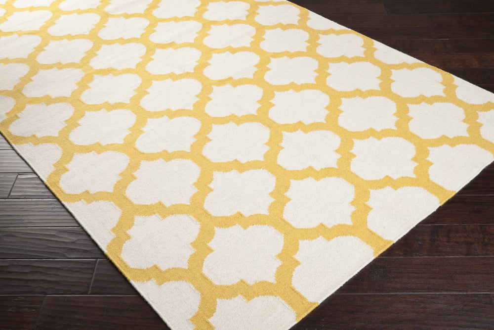 Gilroy Contemporary Mustard And Ivory Wool Rug - The Rug Decor