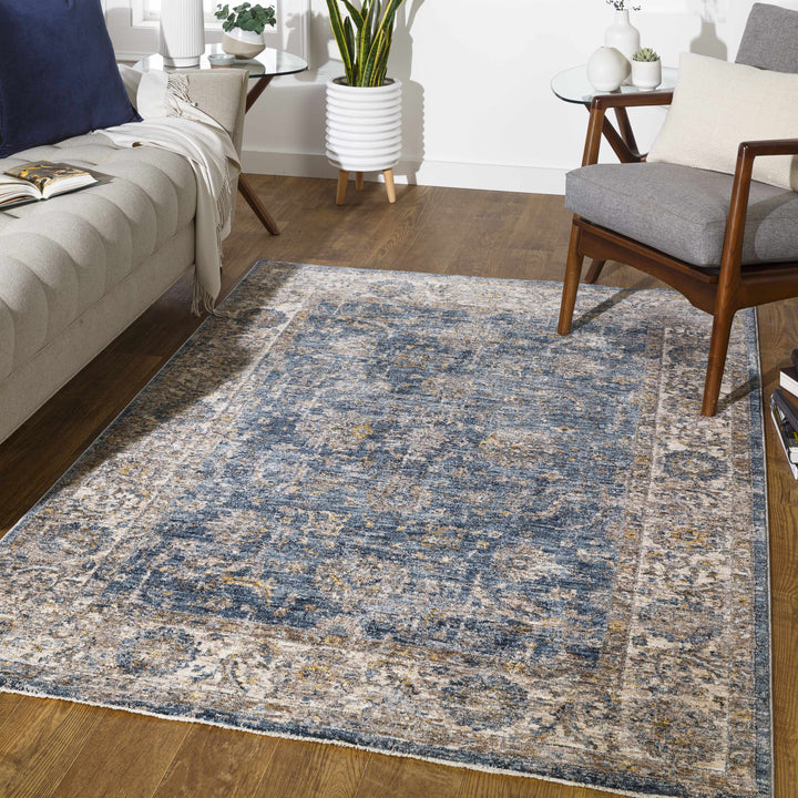Gimli Blue And Beige Traditional Style Area Rug