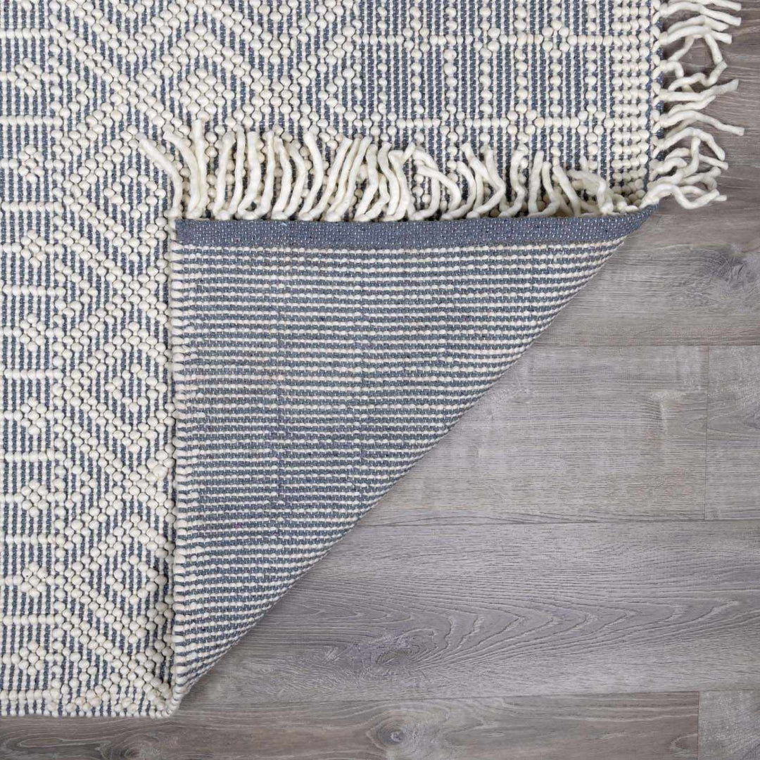 Gina Bohemian Style Ivory & Gray Hand Woven Wool Rug - The Rug Decor