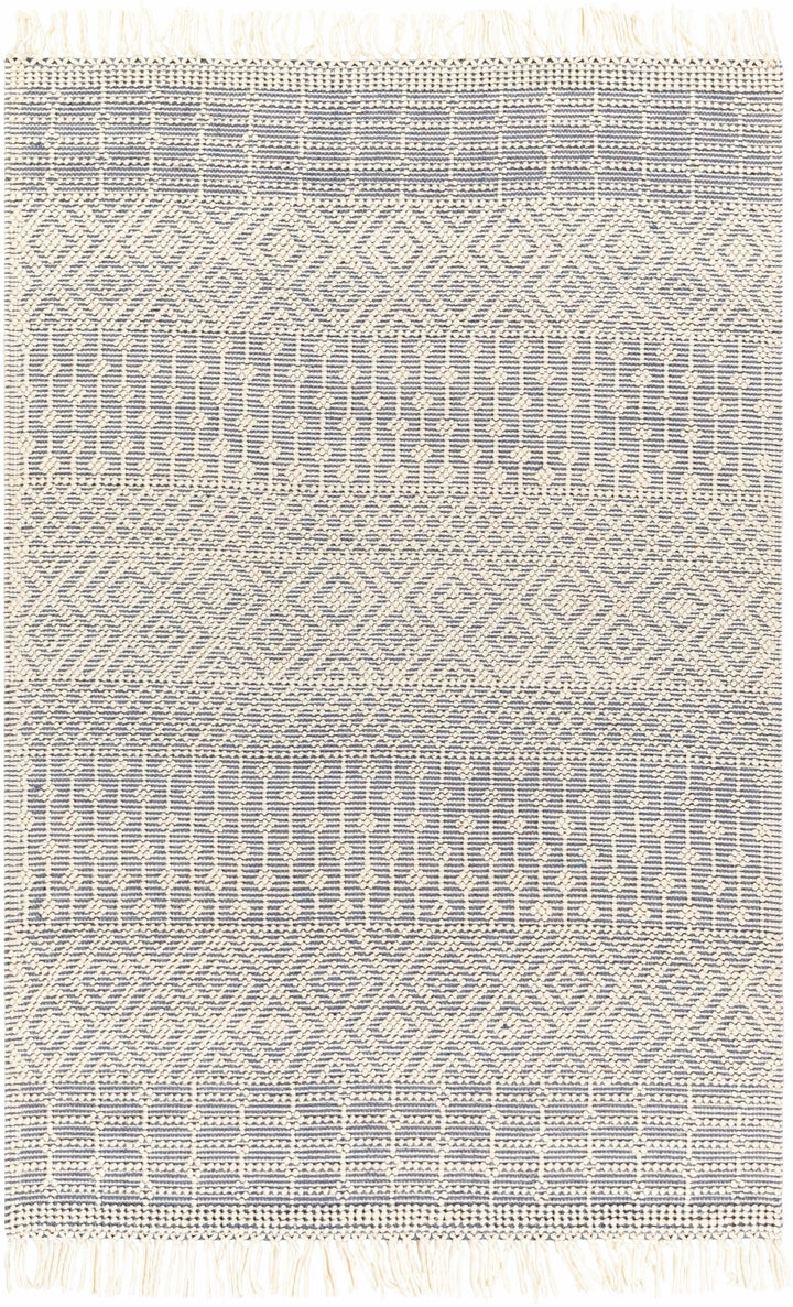Gina Bohemian Style Ivory & Gray Hand Woven Wool Rug - The Rug Decor