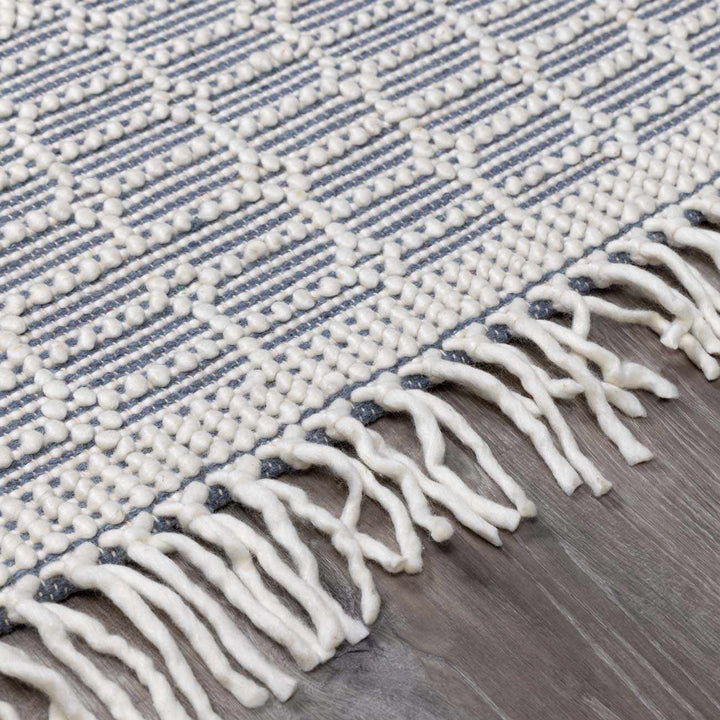 Gina Bohemian Style Ivory & Gray Hand Woven Wool Rug - The Rug Decor