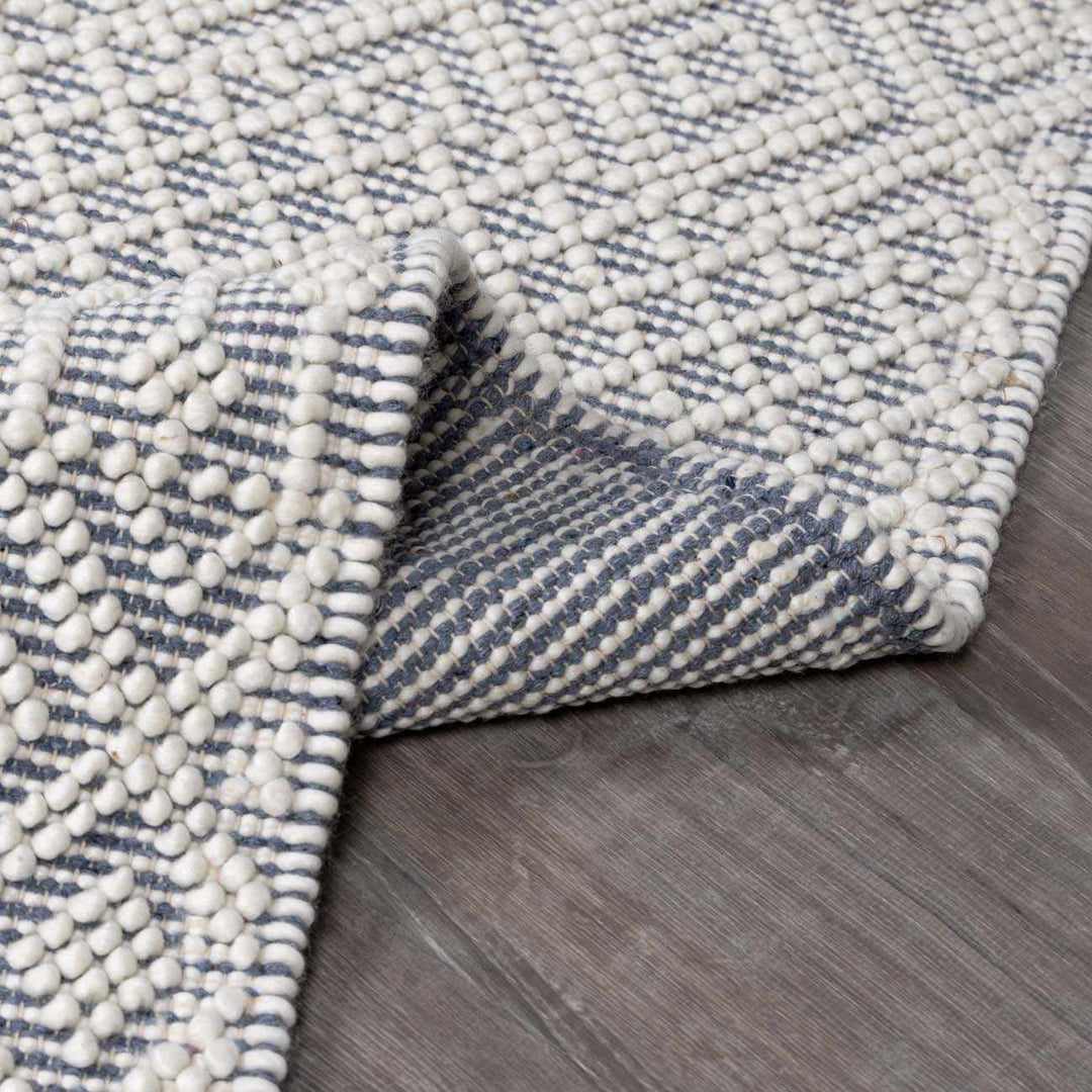 Gina Bohemian Style Ivory & Gray Hand Woven Wool Rug - The Rug Decor