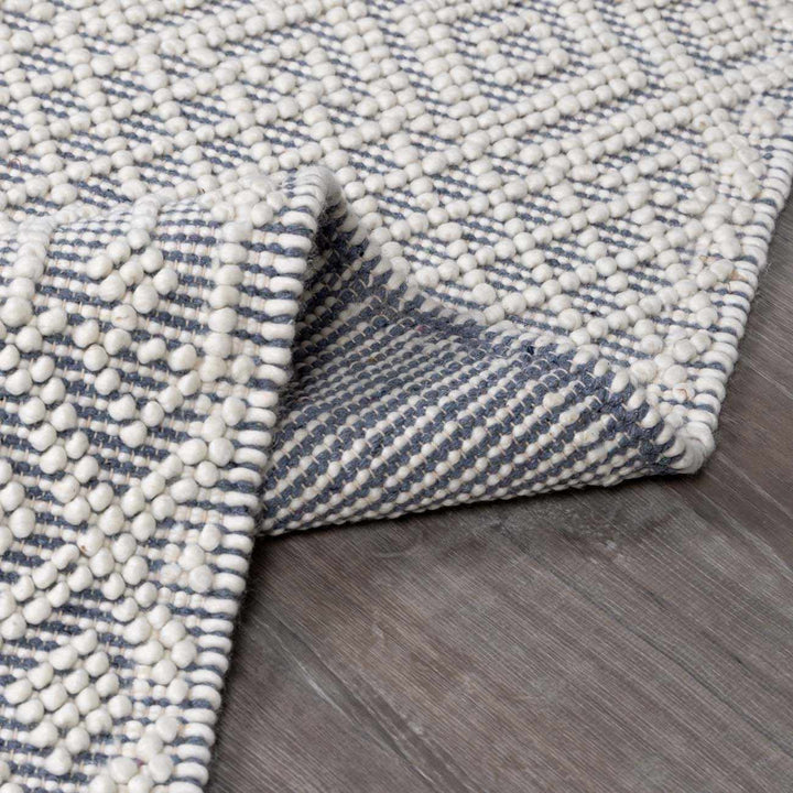 Gina Bohemian Style Ivory & Gray Hand Woven Wool Rug - The Rug Decor