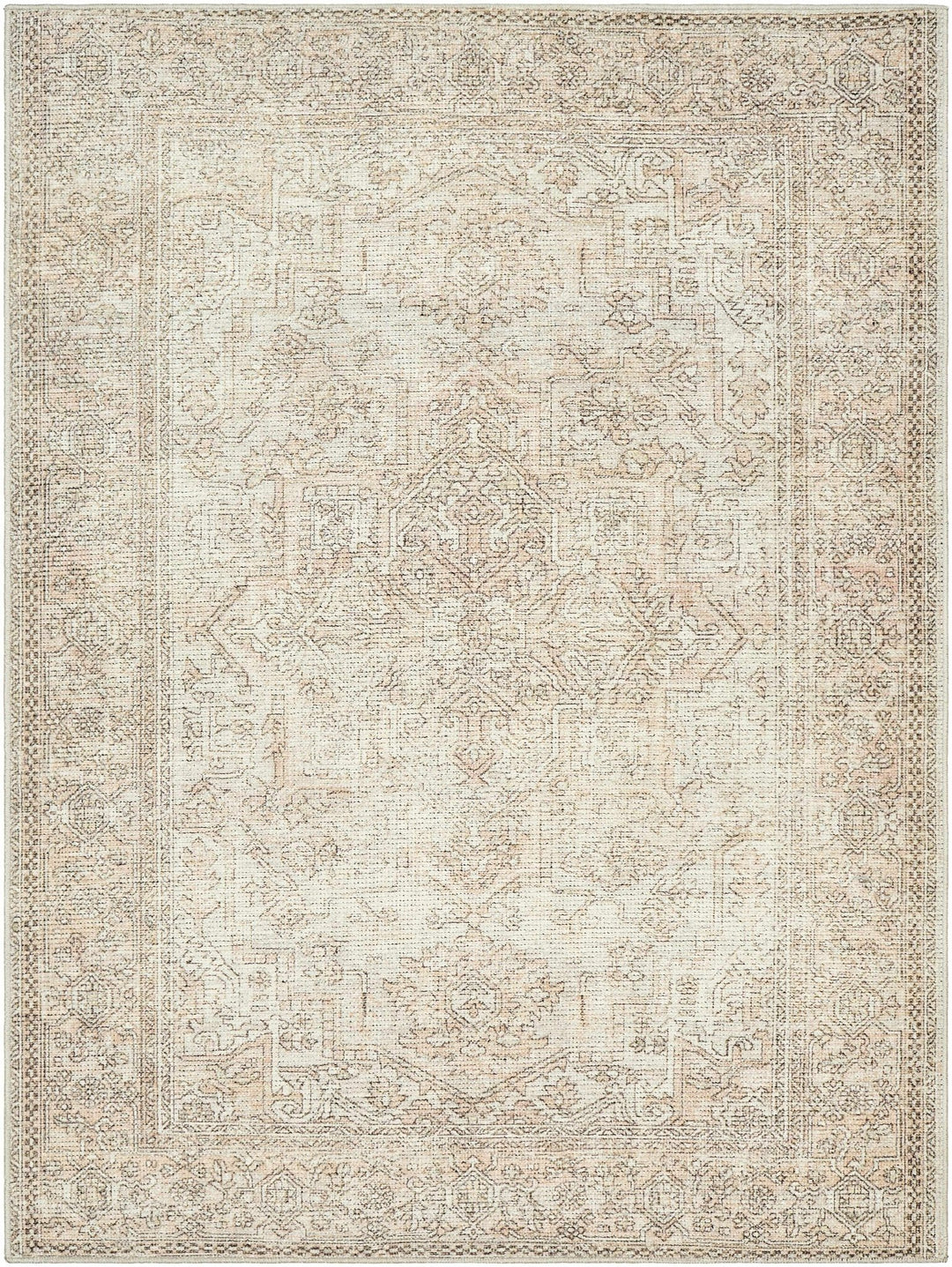 Ginny Traditional Beige And Tan Machine Woven Rug - The Rug Decor