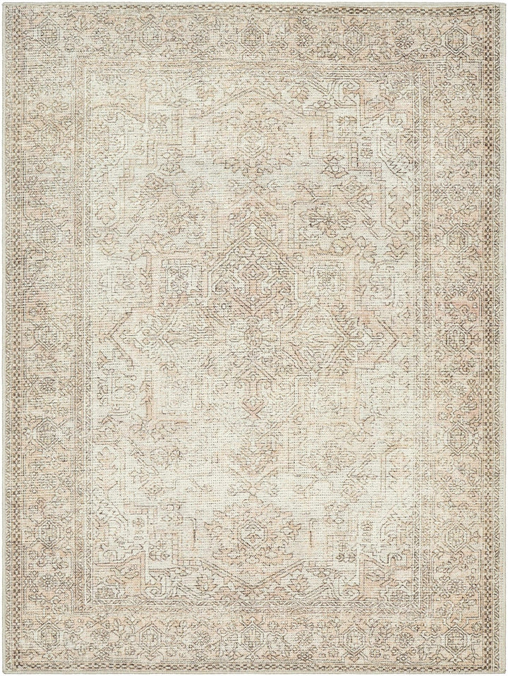 Ginny Traditional Beige And Tan Machine Woven Rug - The Rug Decor