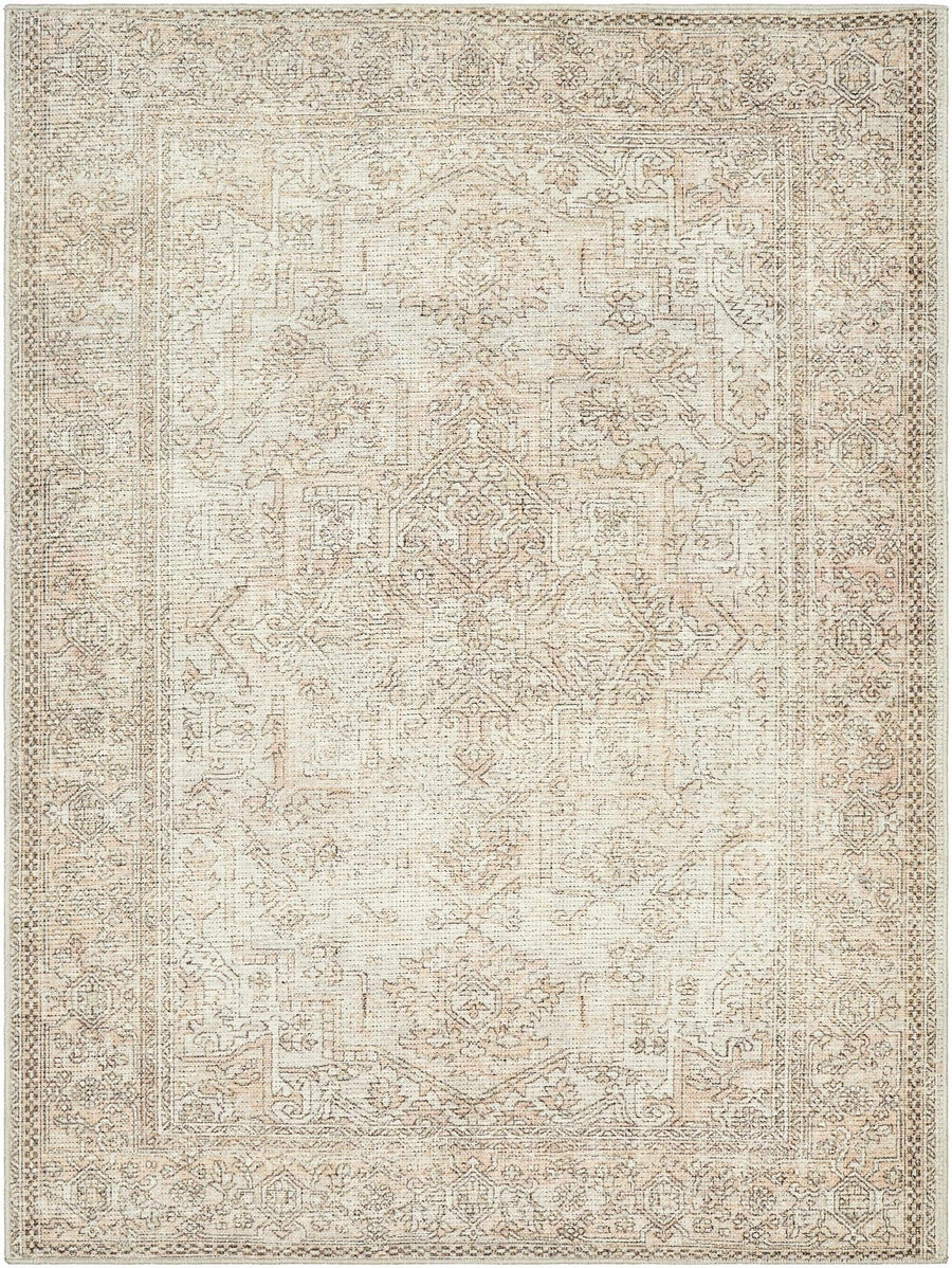 Ginny Traditional Beige And Tan Machine Woven Rug - The Rug Decor
