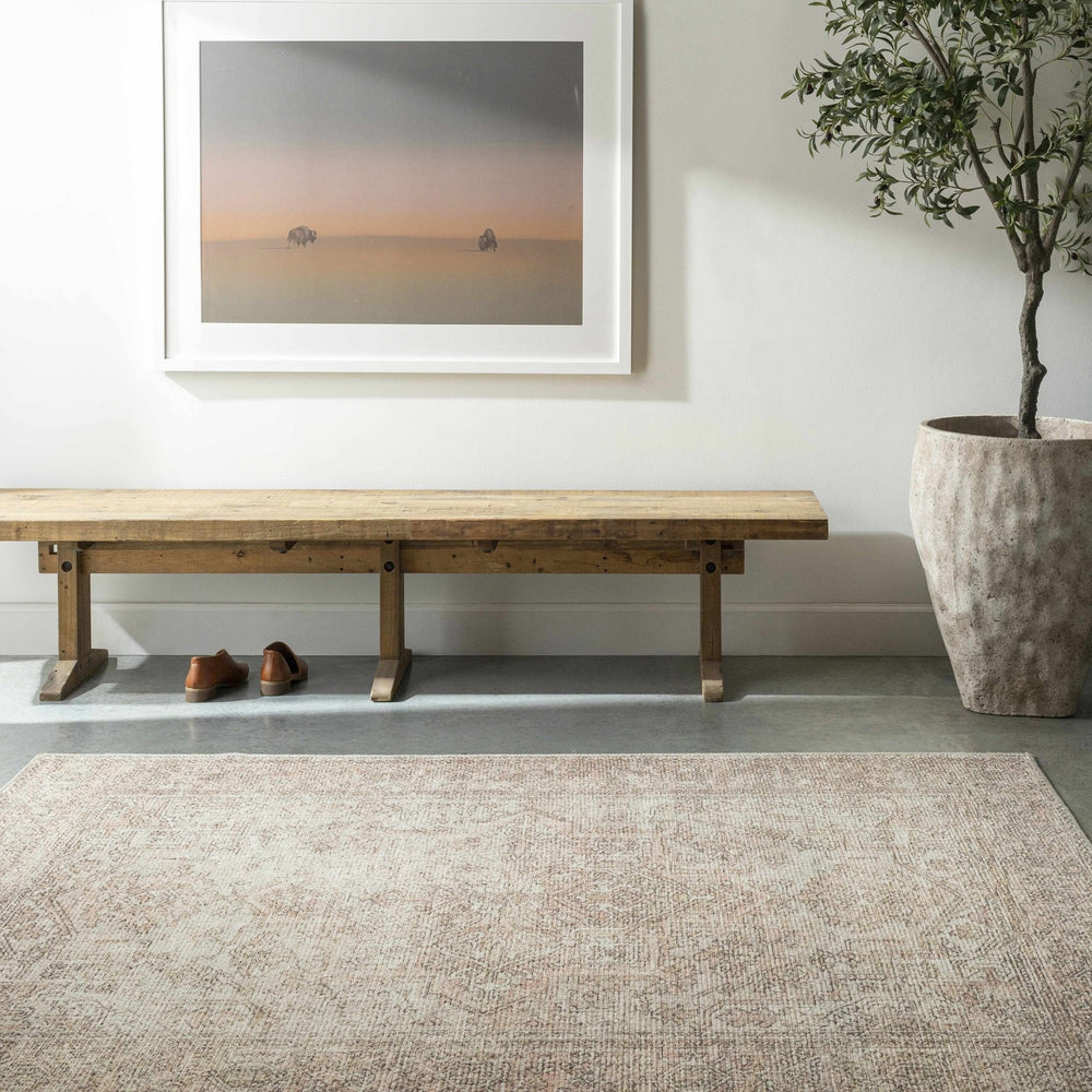 Ginny Traditional Beige And Tan Machine Woven Rug - The Rug Decor