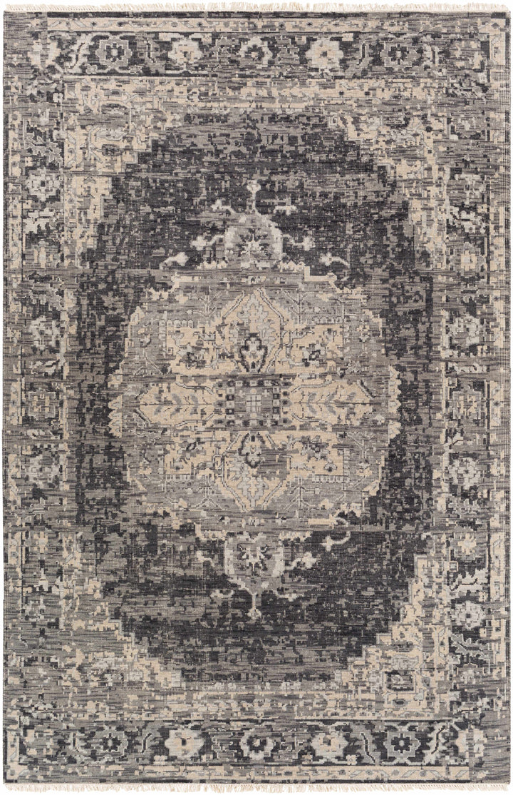 Girraween Charcoal Traditional Style Hand Knotted Area Rug