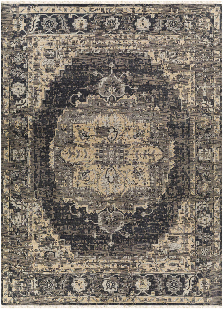 Girraween Charcoal Traditional Style Hand Knotted Area Rug