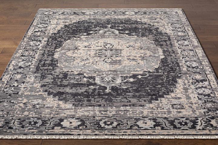 Girraween Charcoal Traditional Style Hand Knotted Area Rug