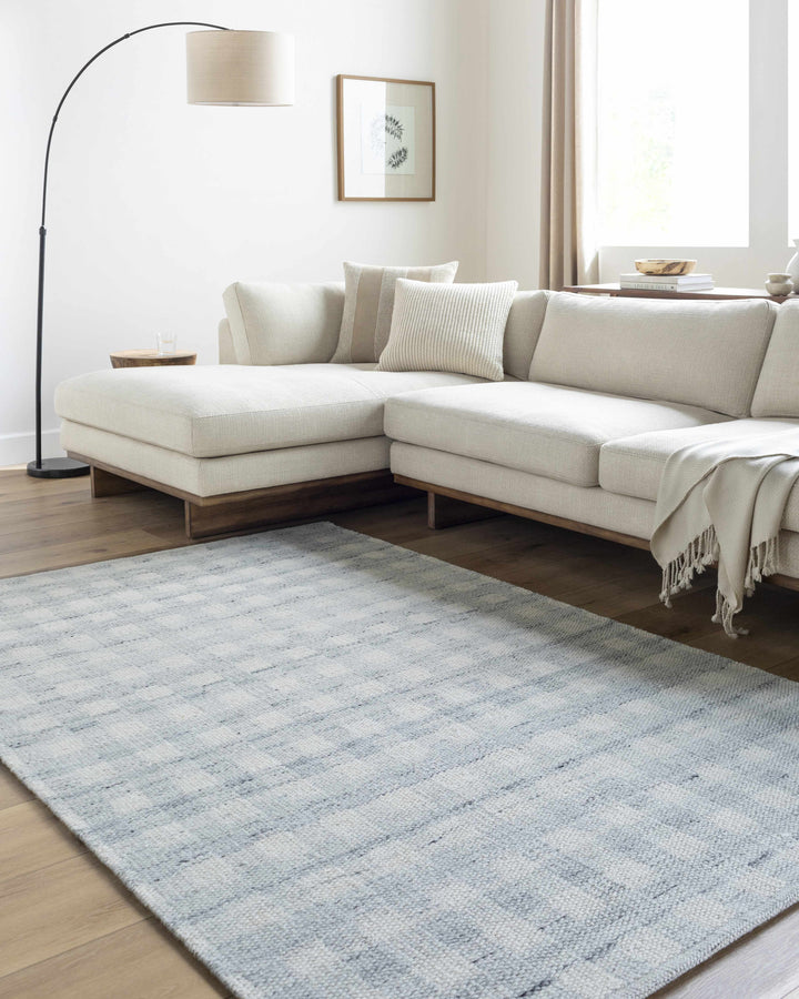 Garth Modern Style Ivory Hand Woven Wool Area Rug