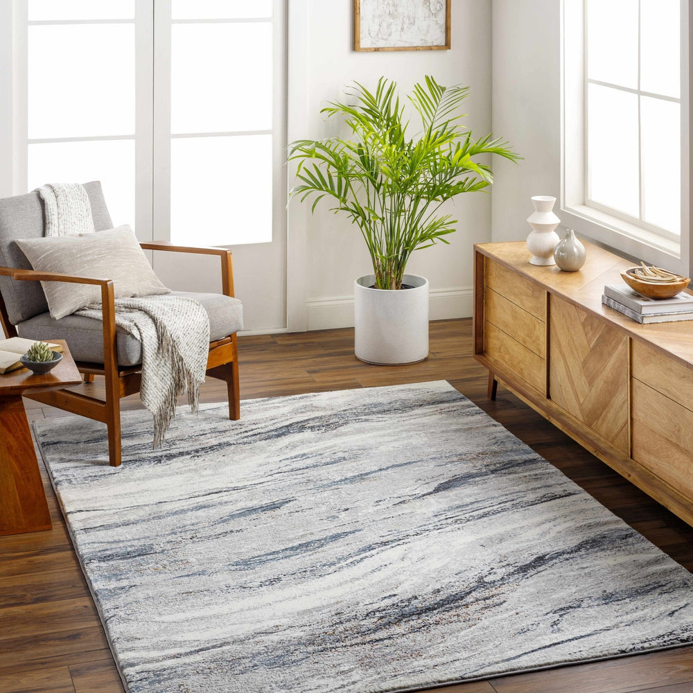 Glain Gray And Charcoal Contemporary Abstract Design Rug - The Rug Decor